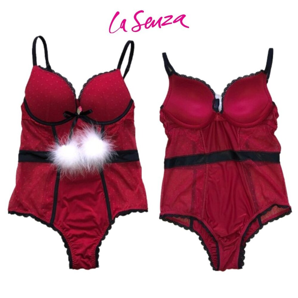 NWOT La Senza Red Lace Christmas Lingerie Size S